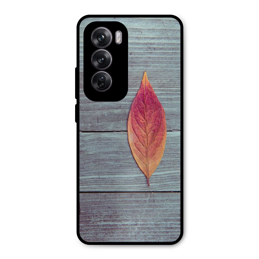 Classic Wood Leaf Metal Back Case for Oppo Reno12 Pro