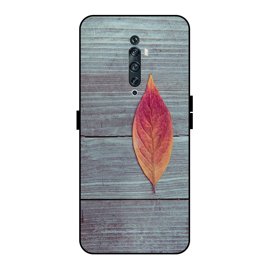Classic Wood Leaf Metal Back Case for Oppo Reno2 Z