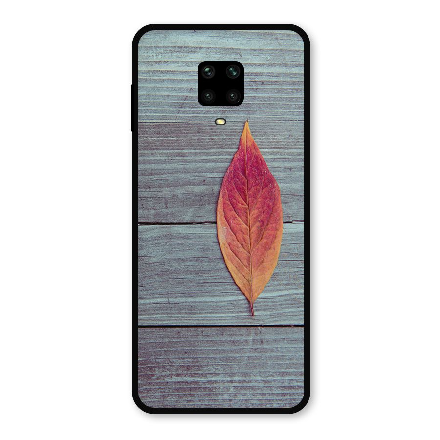 Classic Wood Leaf Metal Back Case for Poco M2