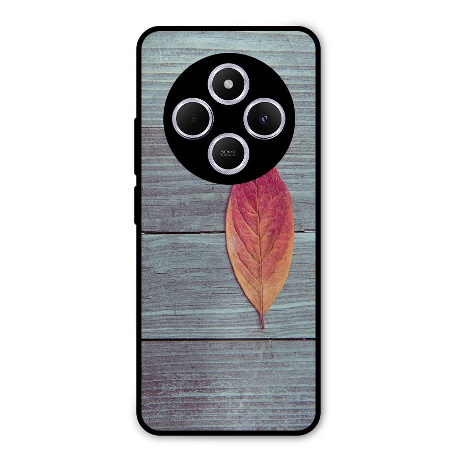 Classic Wood Leaf Metal Back Case for Poco M7