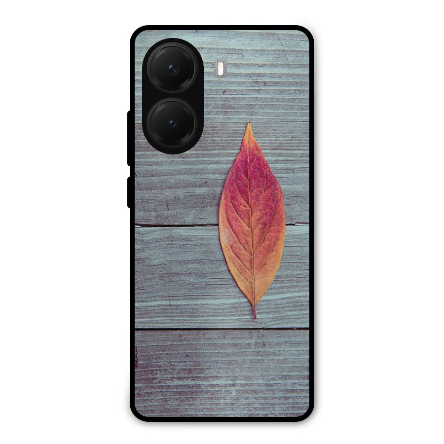 Classic Wood Leaf Metal Back Case for Poco X7 Pro