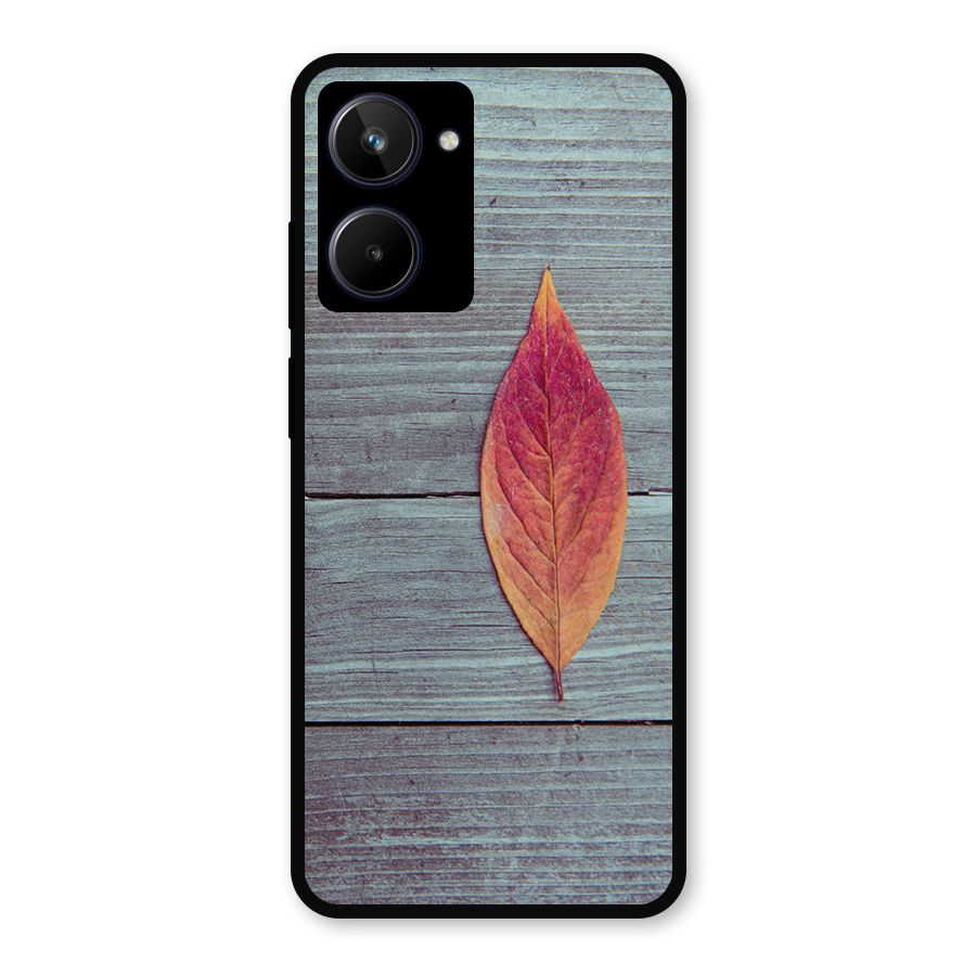 Classic Wood Leaf Metal Back Case for Realme 10