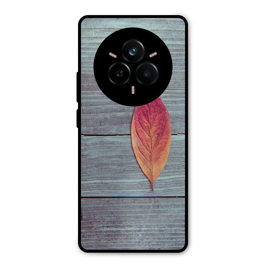 Classic Wood Leaf Metal Back Case for Realme 14 Pro