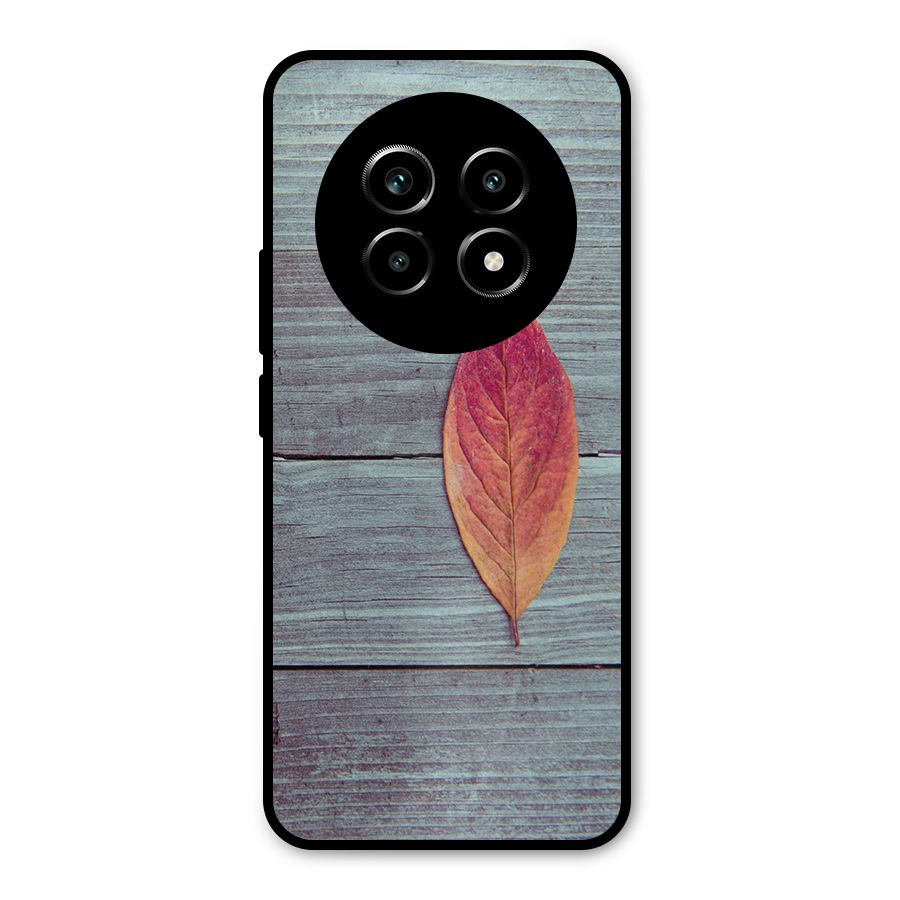 Classic Wood Leaf Metal Back Case for Realme 14 Pro Lite