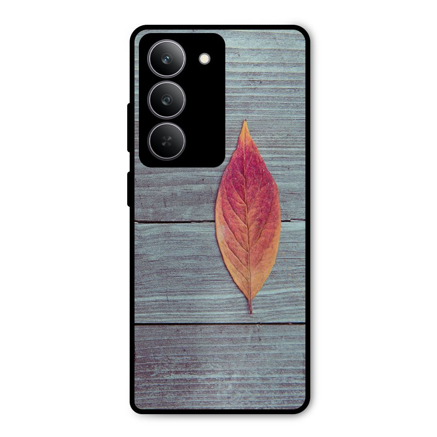 Classic Wood Leaf Metal Back Case for Realme 14x