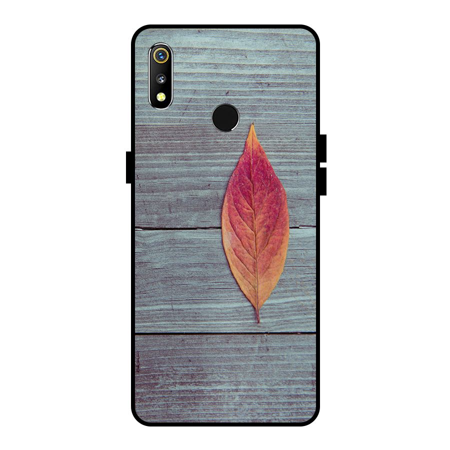 Classic Wood Leaf Metal Back Case for Realme 3i