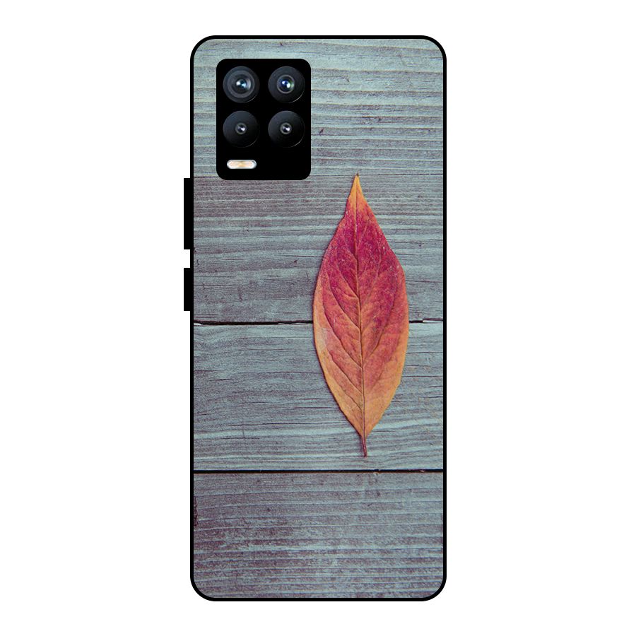 Classic Wood Leaf Metal Back Case for Realme 8 Pro