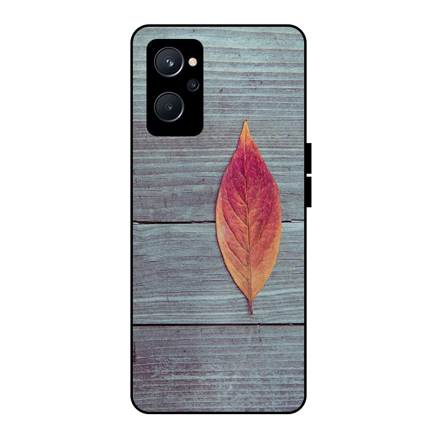 Classic Wood Leaf Metal Back Case for Realme 9i 5G