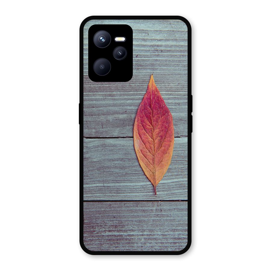 Classic Wood Leaf Metal Back Case for Realme C35