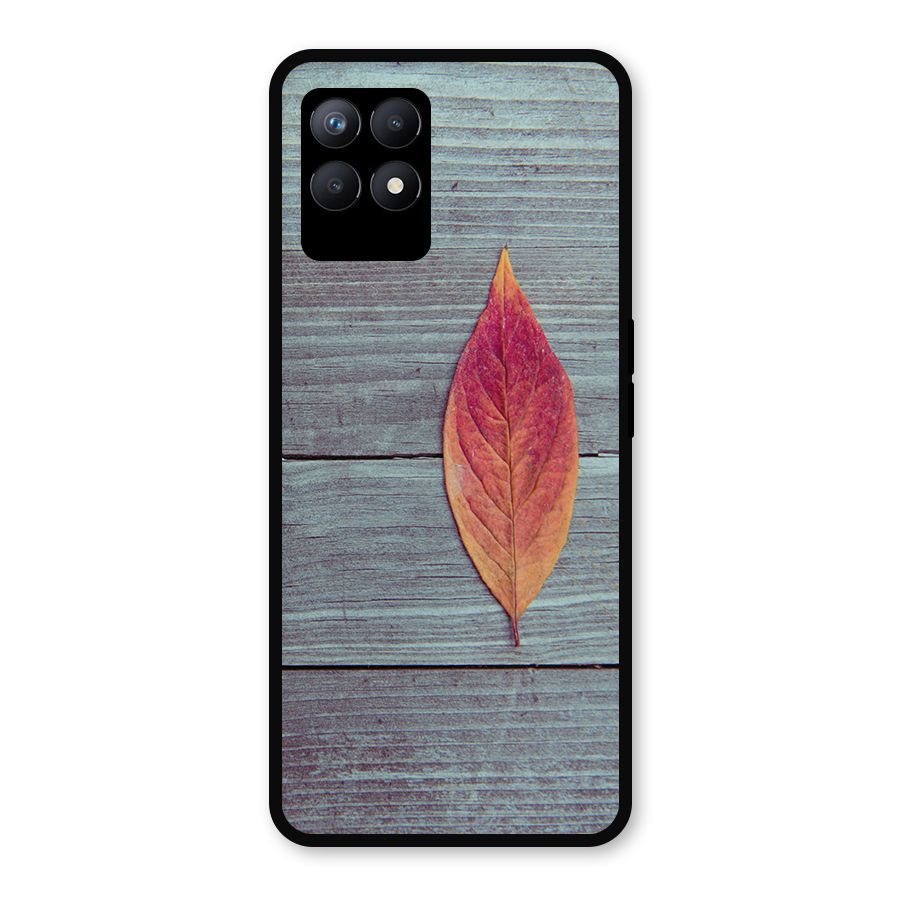 Classic Wood Leaf Metal Back Case for Realme Narzo 50