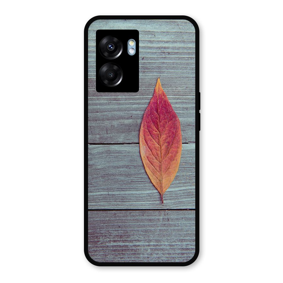 Classic Wood Leaf Metal Back Case for Realme Narzo 50 5G