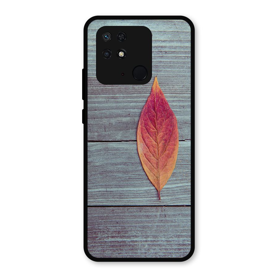 Classic Wood Leaf Metal Back Case for Redmi 10 Power