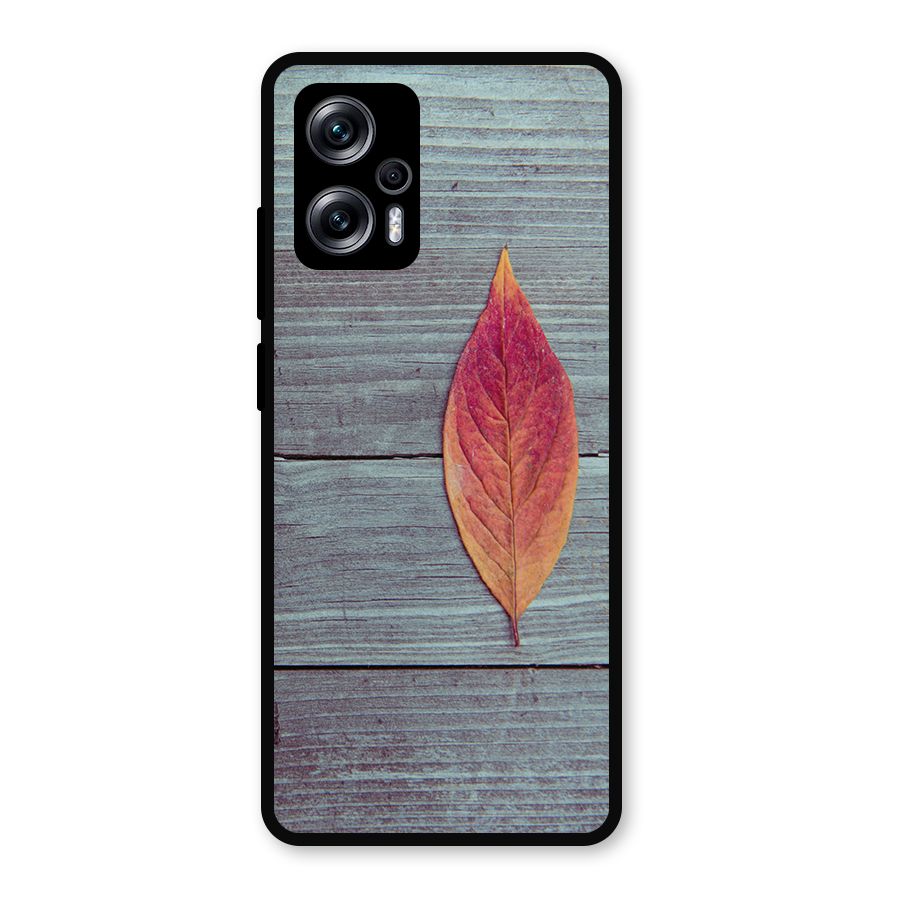 Classic Wood Leaf Metal Back Case for Redmi K50i