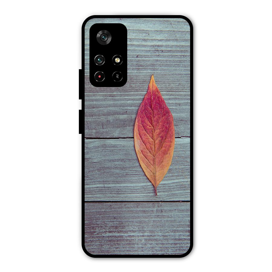 Classic Wood Leaf Metal Back Case for Redmi Note 11T 5G