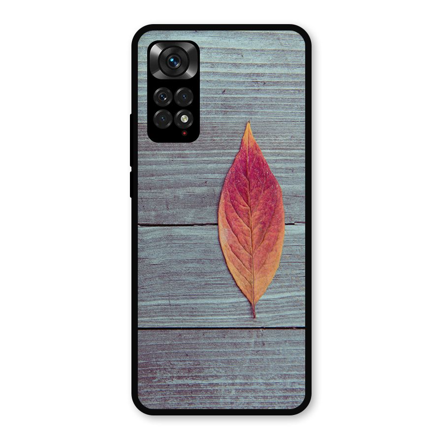 Classic Wood Leaf Metal Back Case for Redmi Note 11s