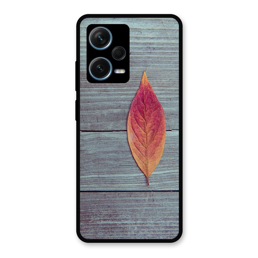 Classic Wood Leaf Metal Back Case for Redmi Note 12 Pro Plus 5G