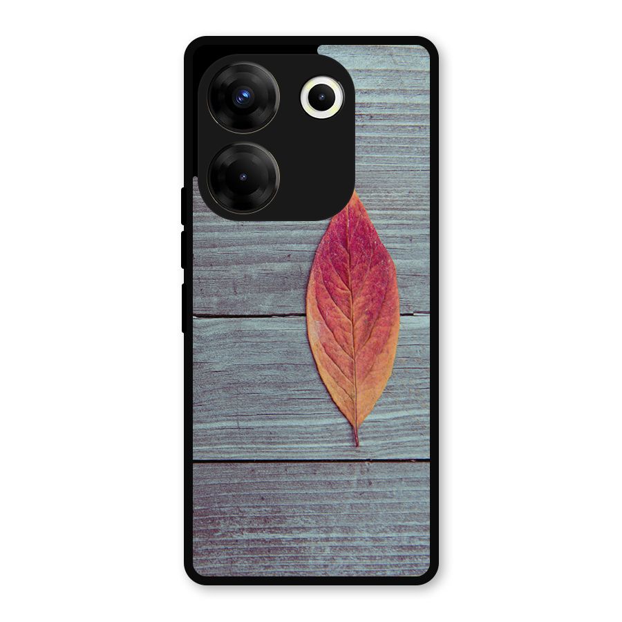 Classic Wood Leaf Metal Back Case for Tecno Camon 20 Pro