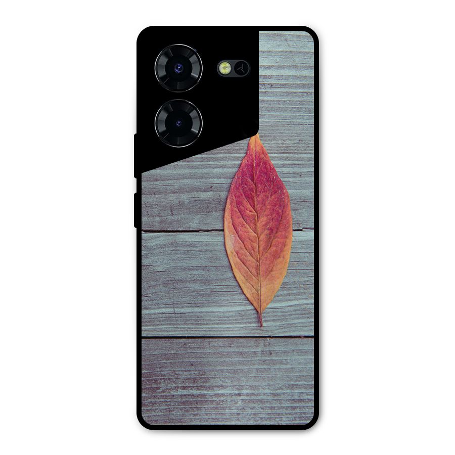 Classic Wood Leaf Metal Back Case for Tecno Pova 5 Pro 5G