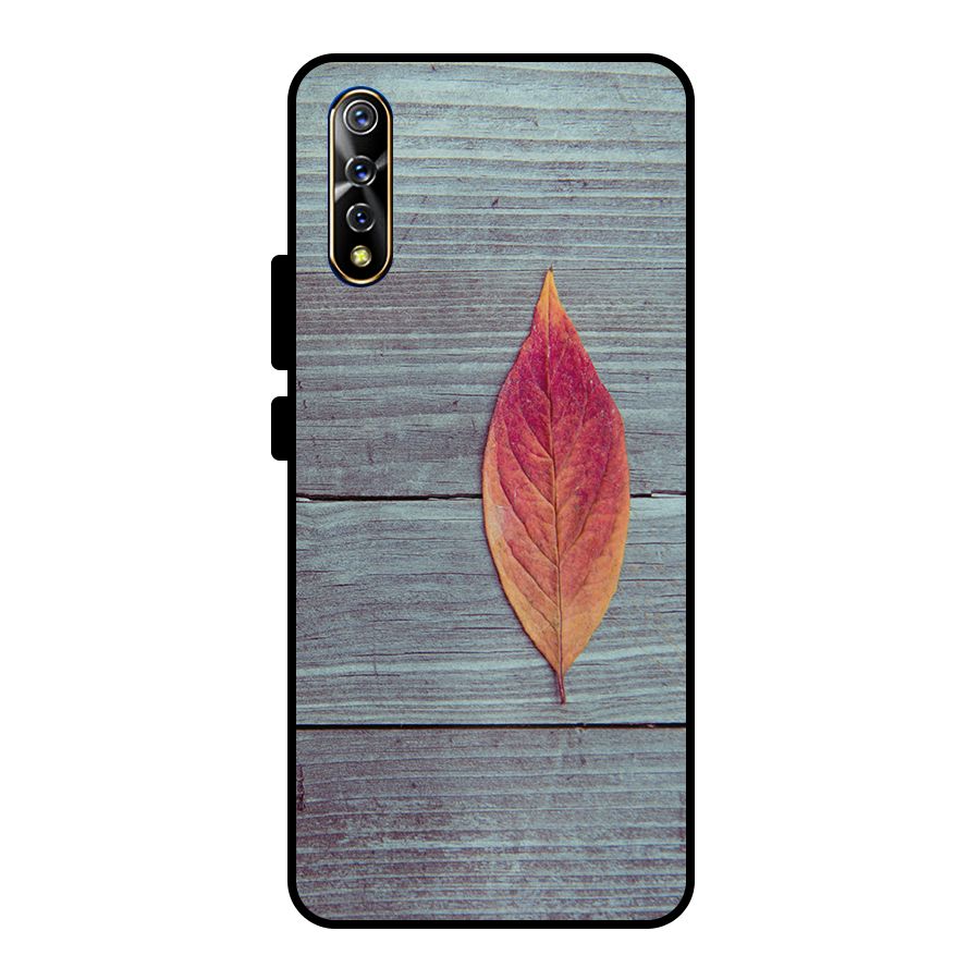 Classic Wood Leaf Metal Back Case for Vivo S1