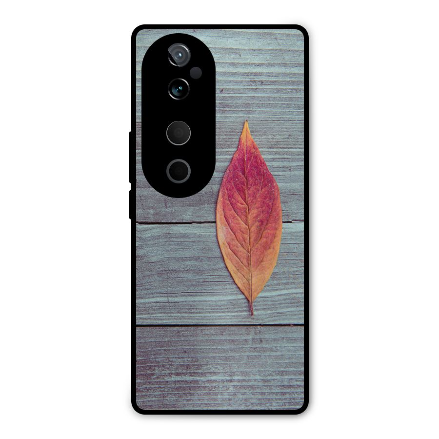 Classic Wood Leaf Metal Back Case for Vivo T3 Ultra