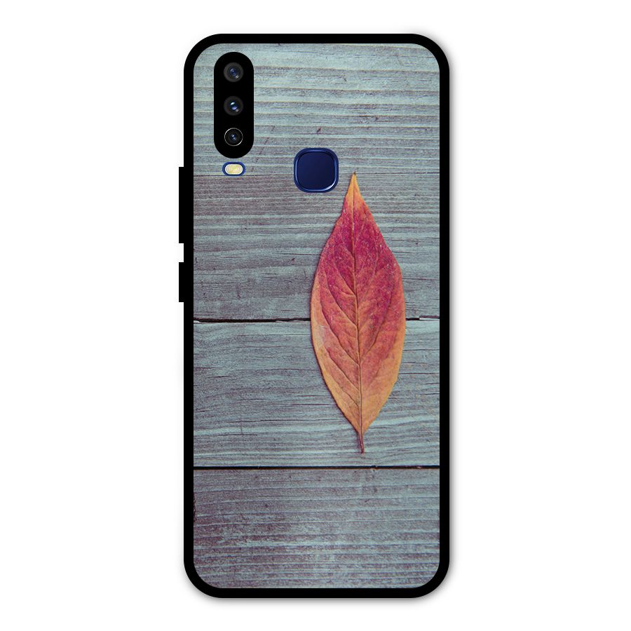 Classic Wood Leaf Metal Back Case for Vivo V17