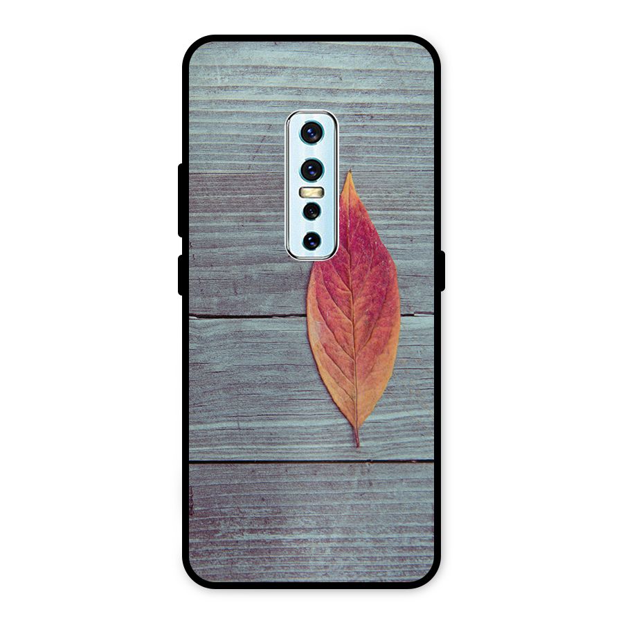 Classic Wood Leaf Metal Back Case for Vivo V17 Pro