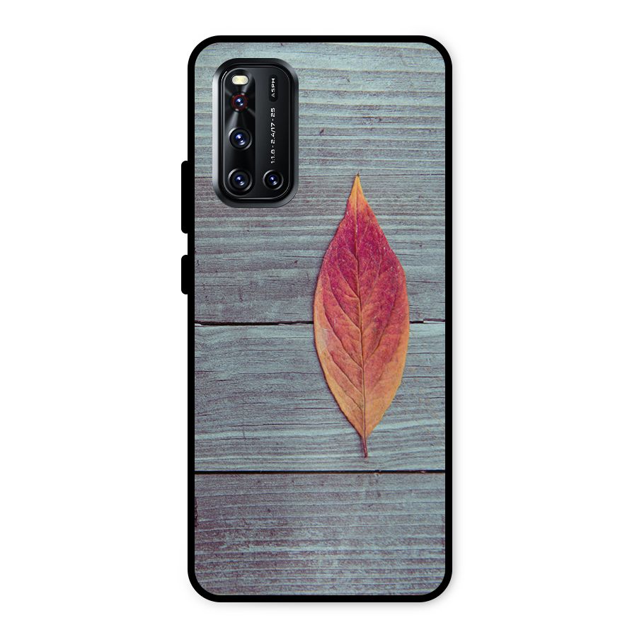Classic Wood Leaf Metal Back Case for Vivo V19