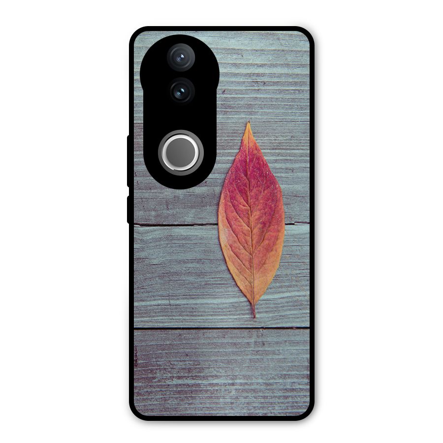 Classic Wood Leaf Metal Back Case for Vivo V50e