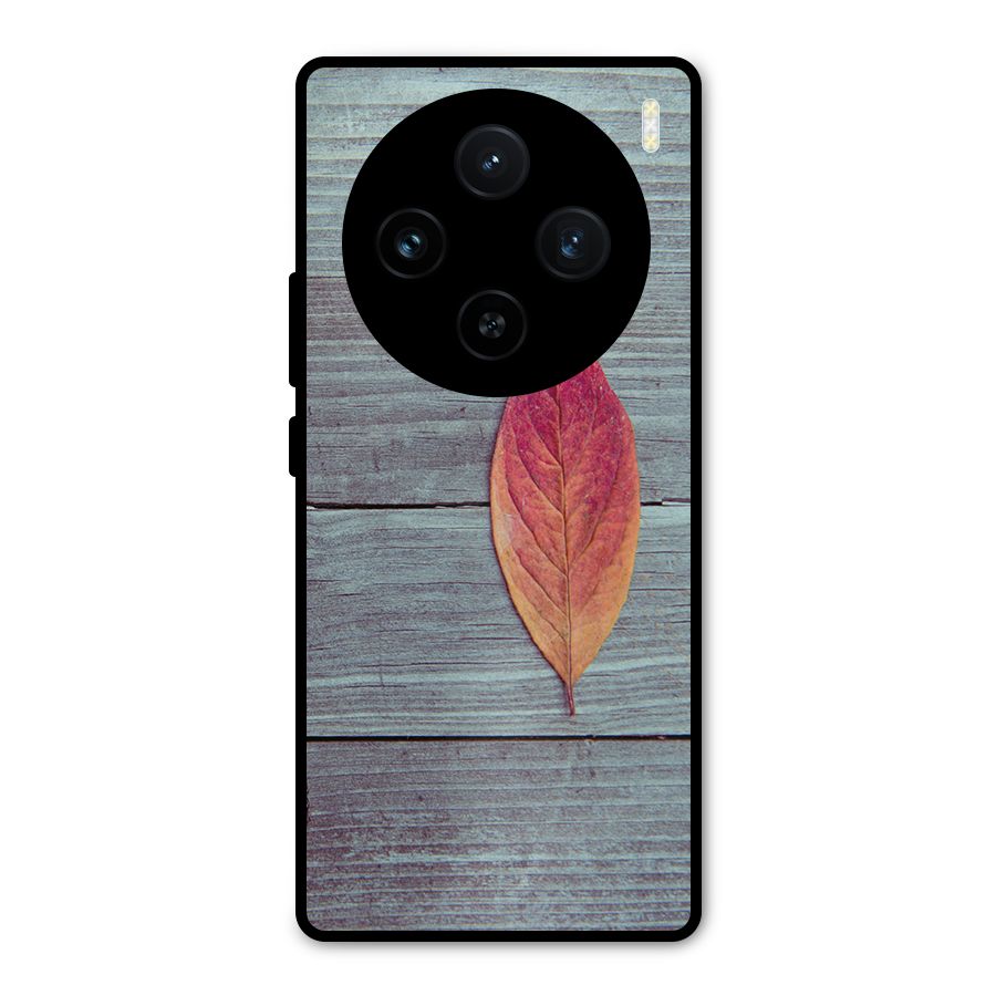 Classic Wood Leaf Metal Back Case for Vivo X100