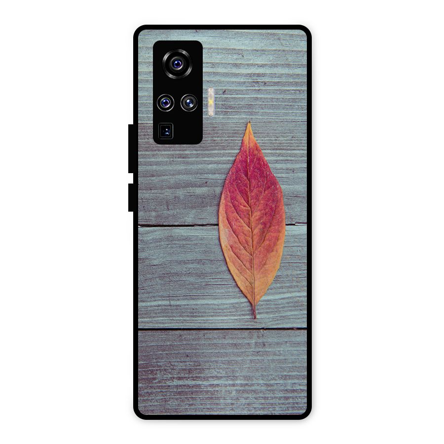 Classic Wood Leaf Metal Back Case for Vivo X50 Pro