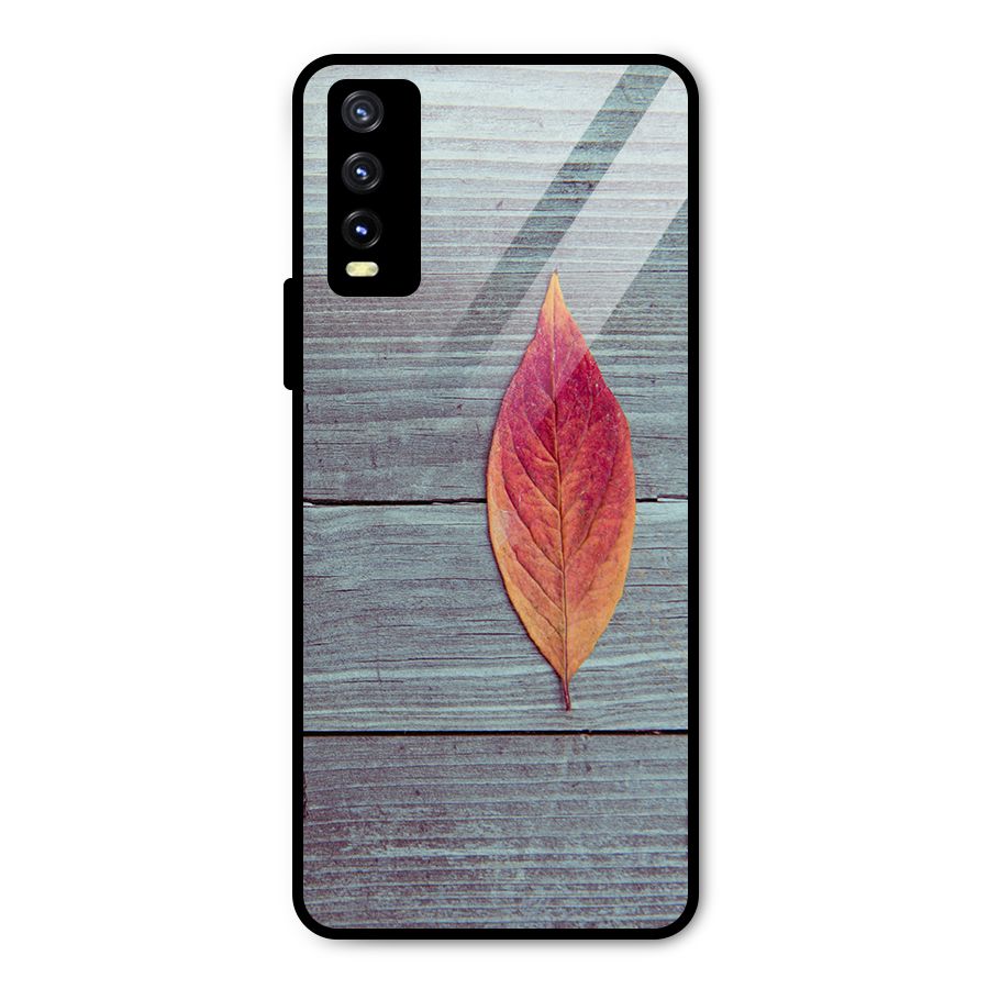 Classic Wood Leaf Metal Back Case for Vivo Y20g