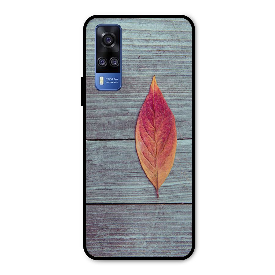 Classic Wood Leaf Metal Back Case for Vivo Y31