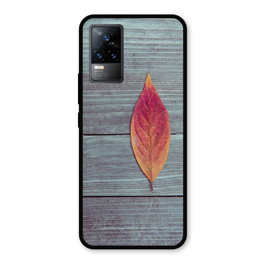 Classic Wood Leaf Metal Back Case for Vivo Y73