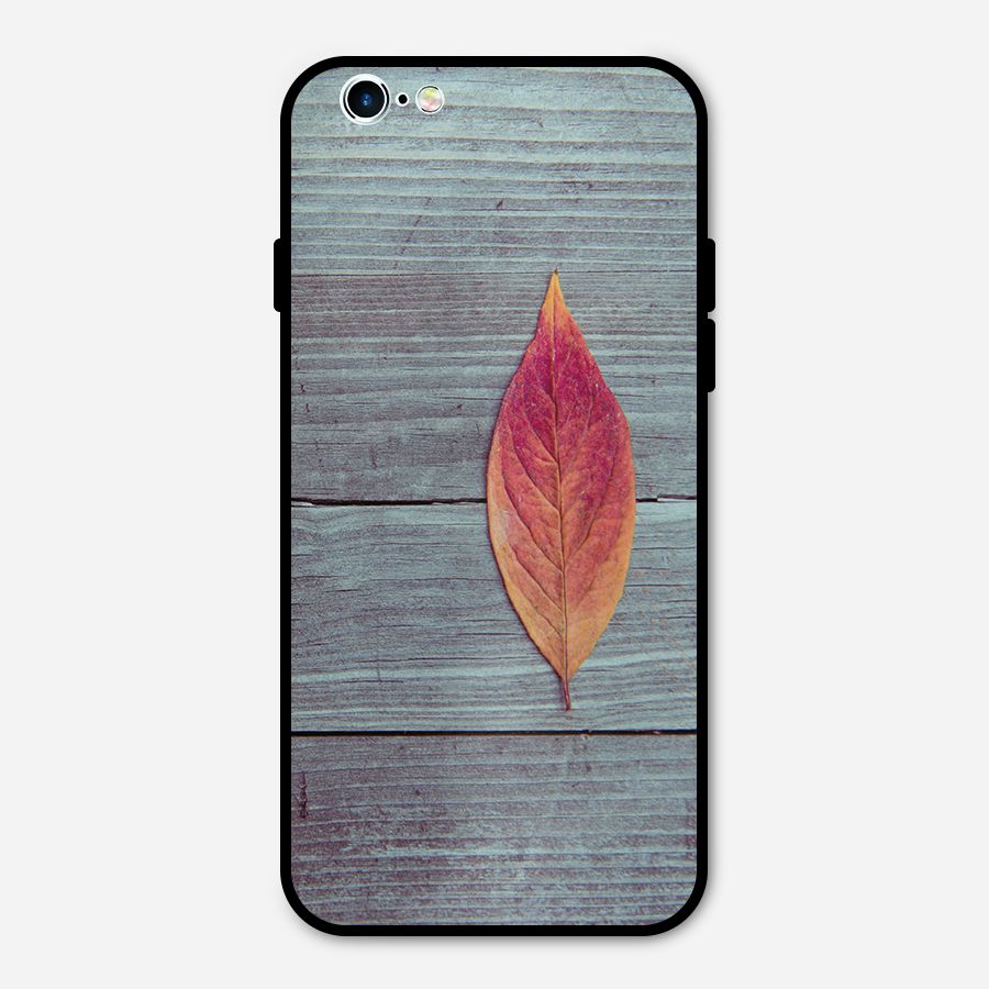 Classic Wood Leaf Metal Back Case for iPhone 6 6s