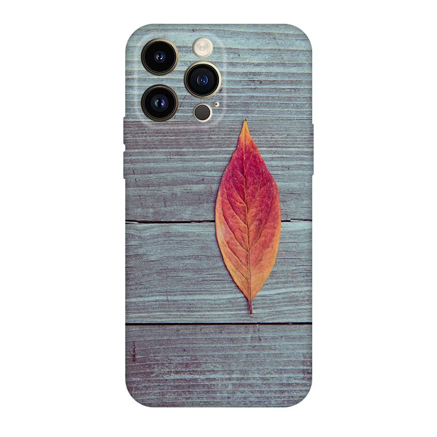 Classic Wood Leaf Original Polycarbonate Back Case for iPhone 14 Pro Max