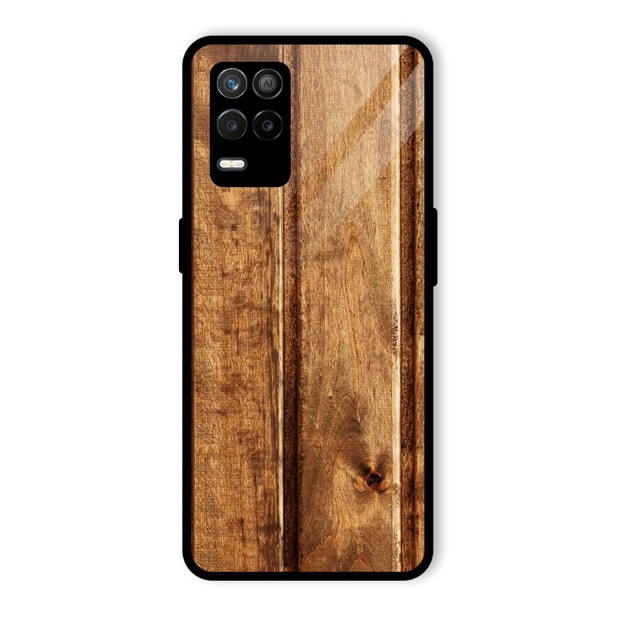 Classic Wood Print Glass Back Case for Realme 8s 5G
