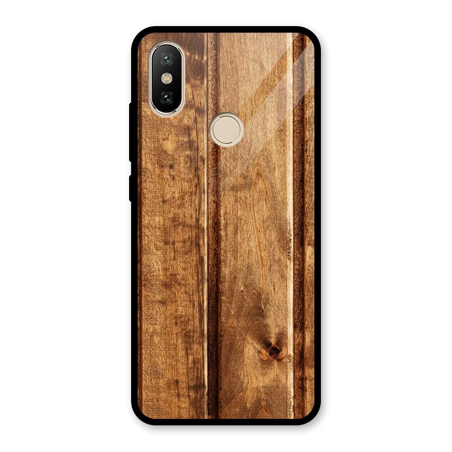 Classic Wood Print Glass Back Case for Redmi A2