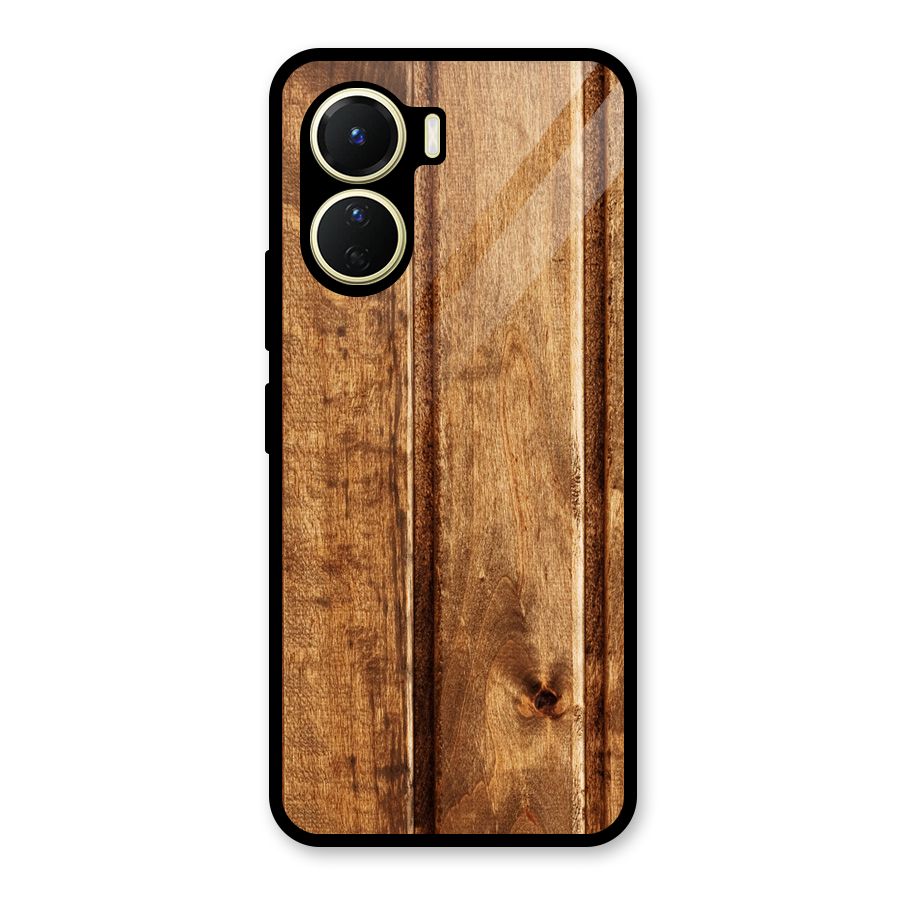 Classic Wood Print Glass Back Case for Vivo Y16