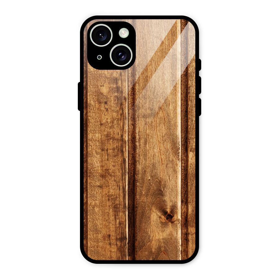 Classic Wood Print Glass Back Case for iPhone 15 Plus