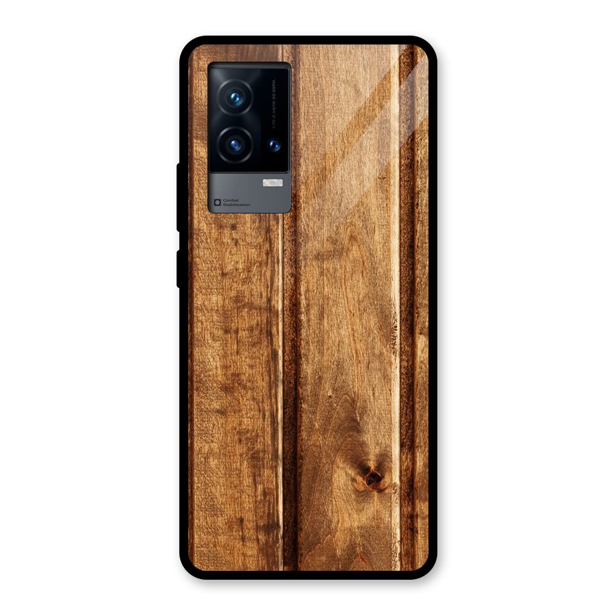 Classic Wood Print Glass Back Case for iQOO 9 5G