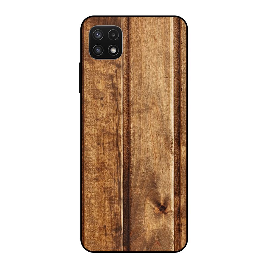 Classic Wood Print Metal Back Case for Galaxy A22 5G