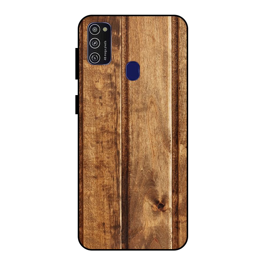 Classic Wood Print Metal Back Case for Galaxy M21