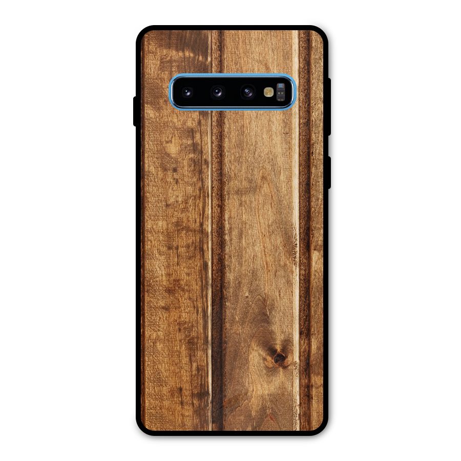 Classic Wood Print Metal Back Case for Galaxy S10