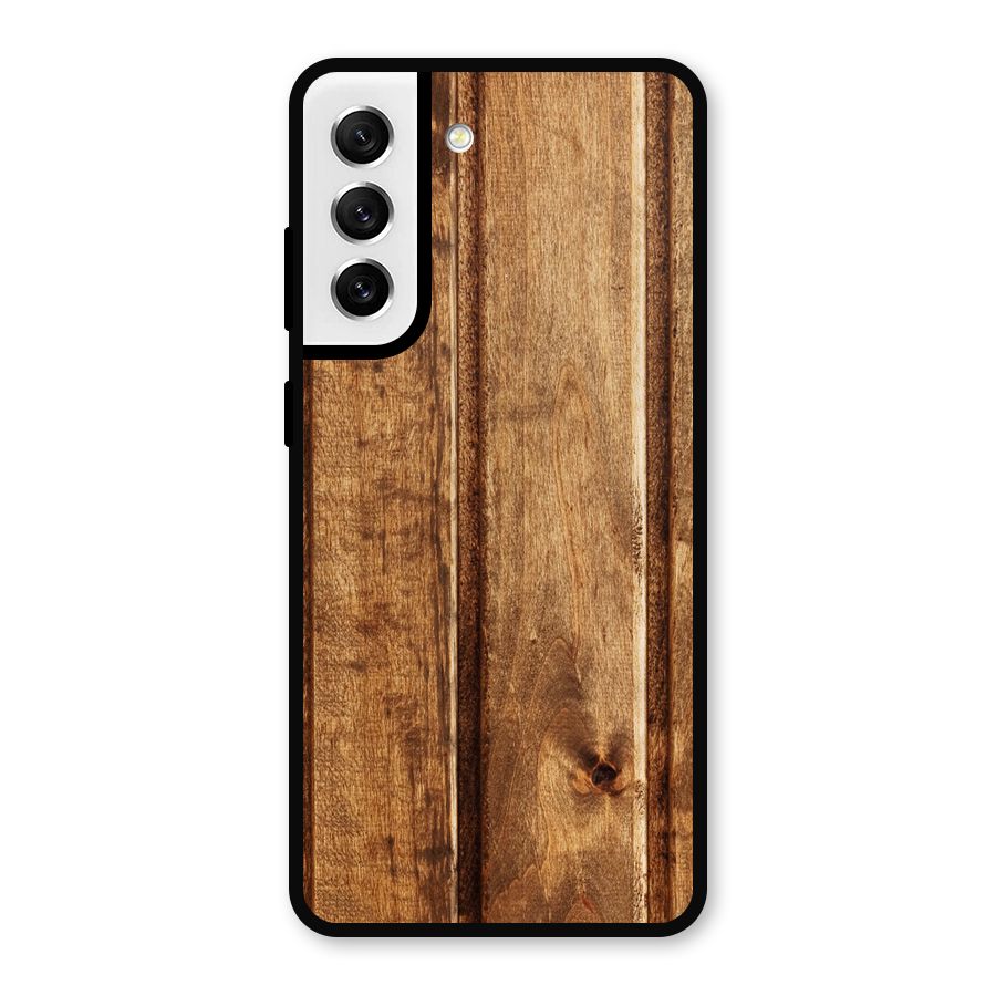 Classic Wood Print Metal Back Case for Galaxy S21 FE 5G