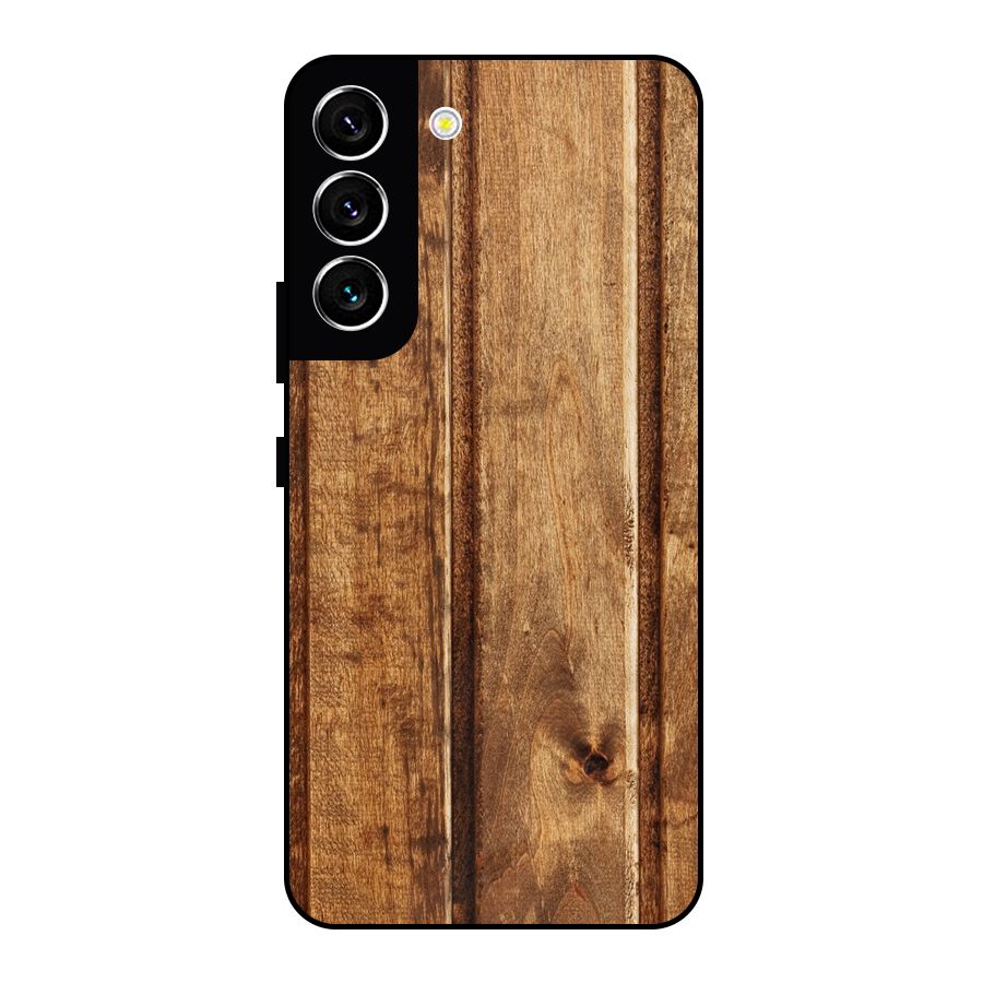 Classic Wood Print Metal Back Case for Galaxy S22 5G