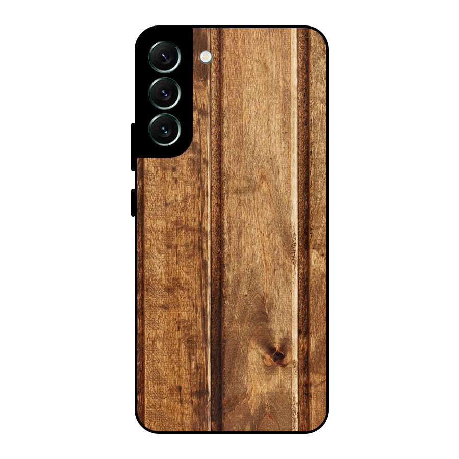 Classic Wood Print Metal Back Case for Galaxy S22 Plus 5G