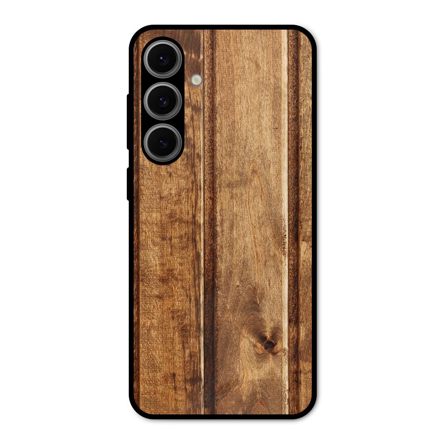Classic Wood Print Metal Back Case for Galaxy S24 FE