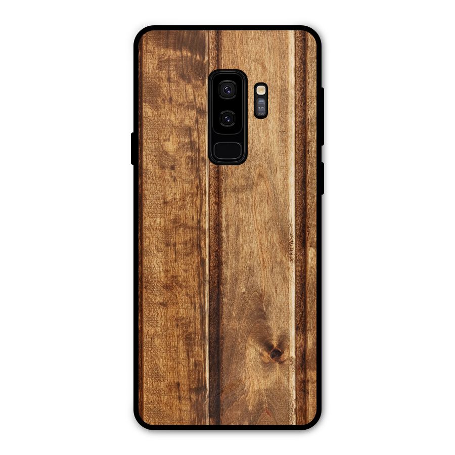 Classic Wood Print Metal Back Case for Galaxy S9 Plus