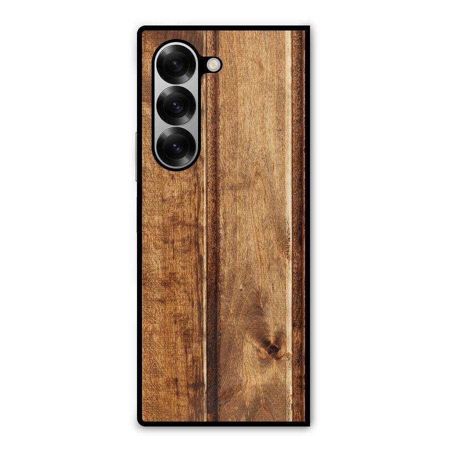 Classic Wood Print Metal Back Case for Galaxy Z Fold6