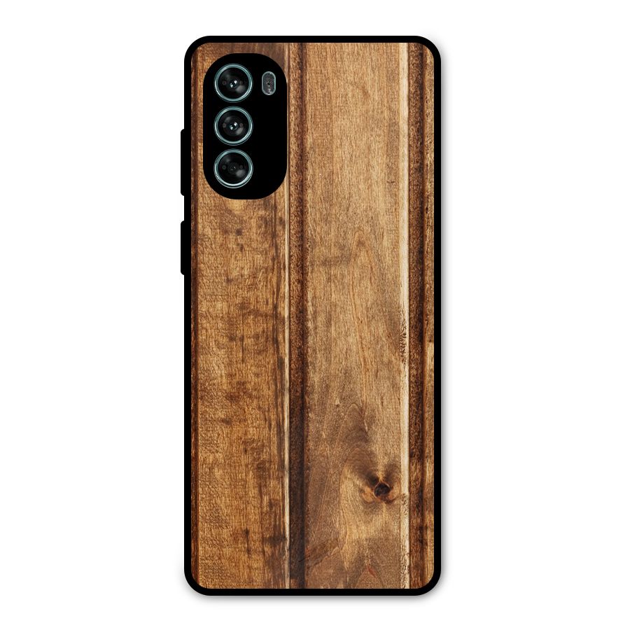 Classic Wood Print Metal Back Case for Moto G62